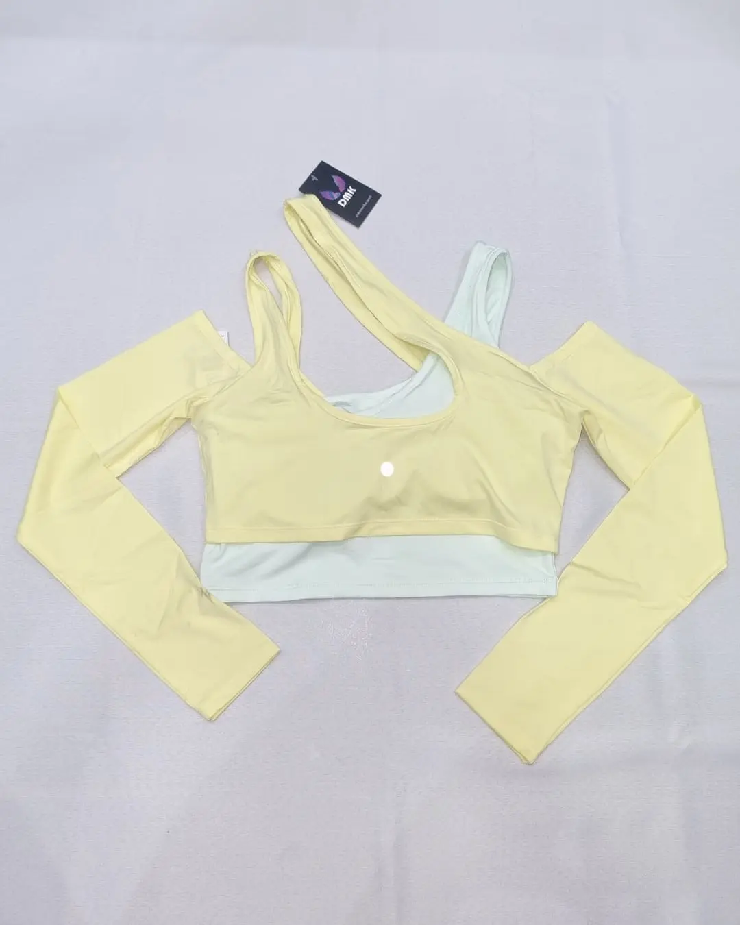 crop top doble color amarillo domenika sport