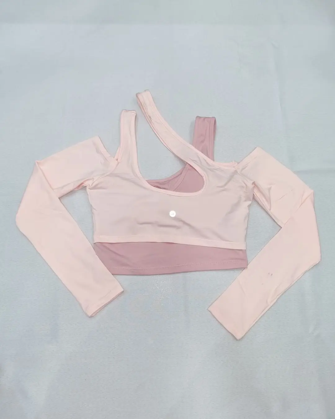 crop top doble color rosa domenika sport