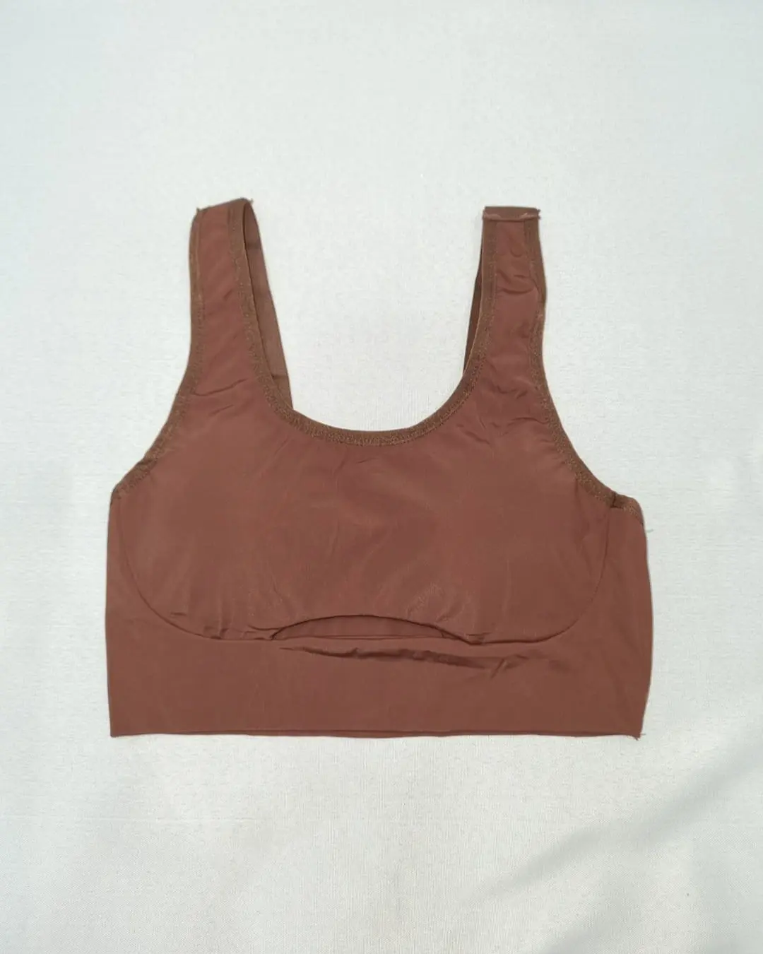 Top lycra push up marron